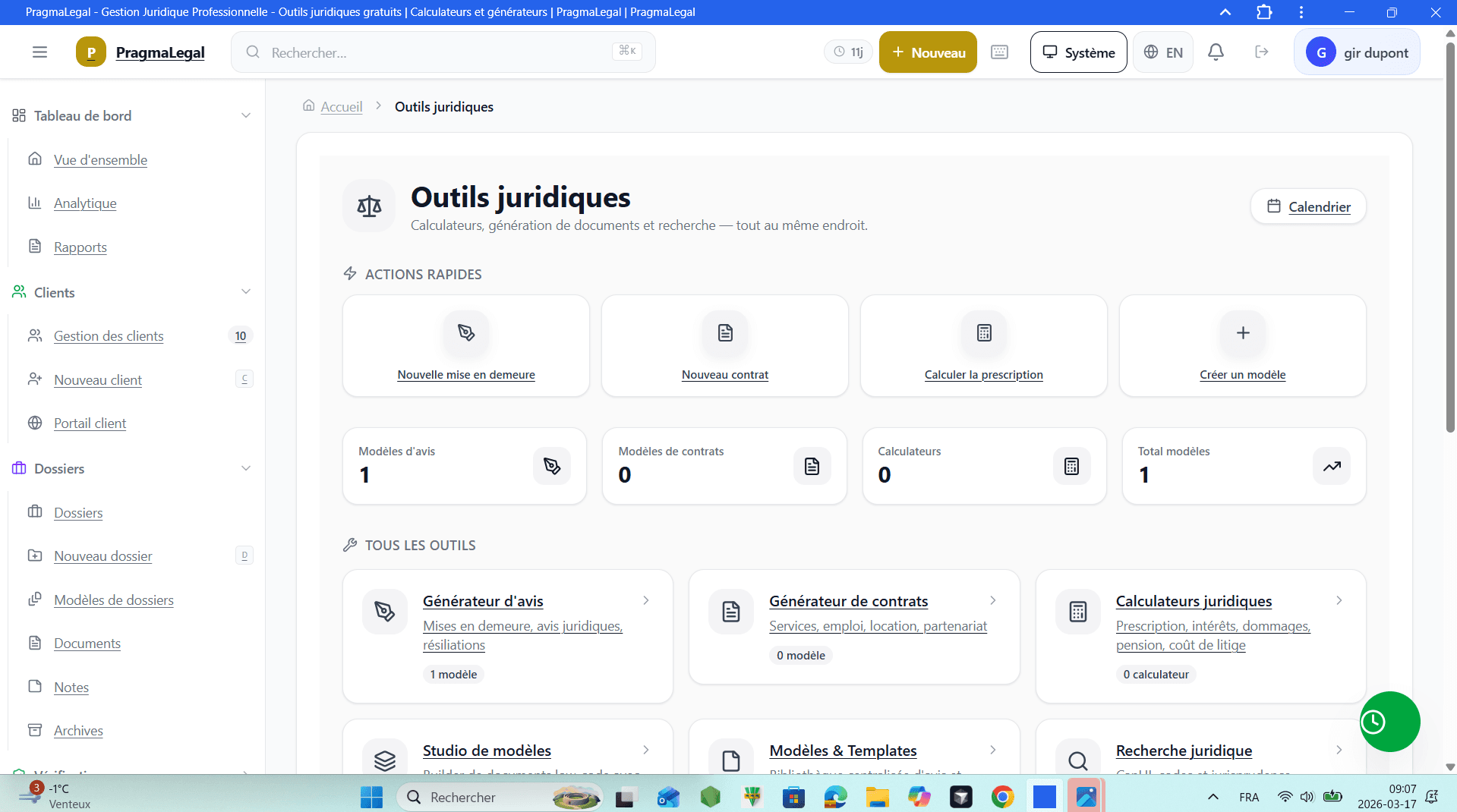 Outils juridiques